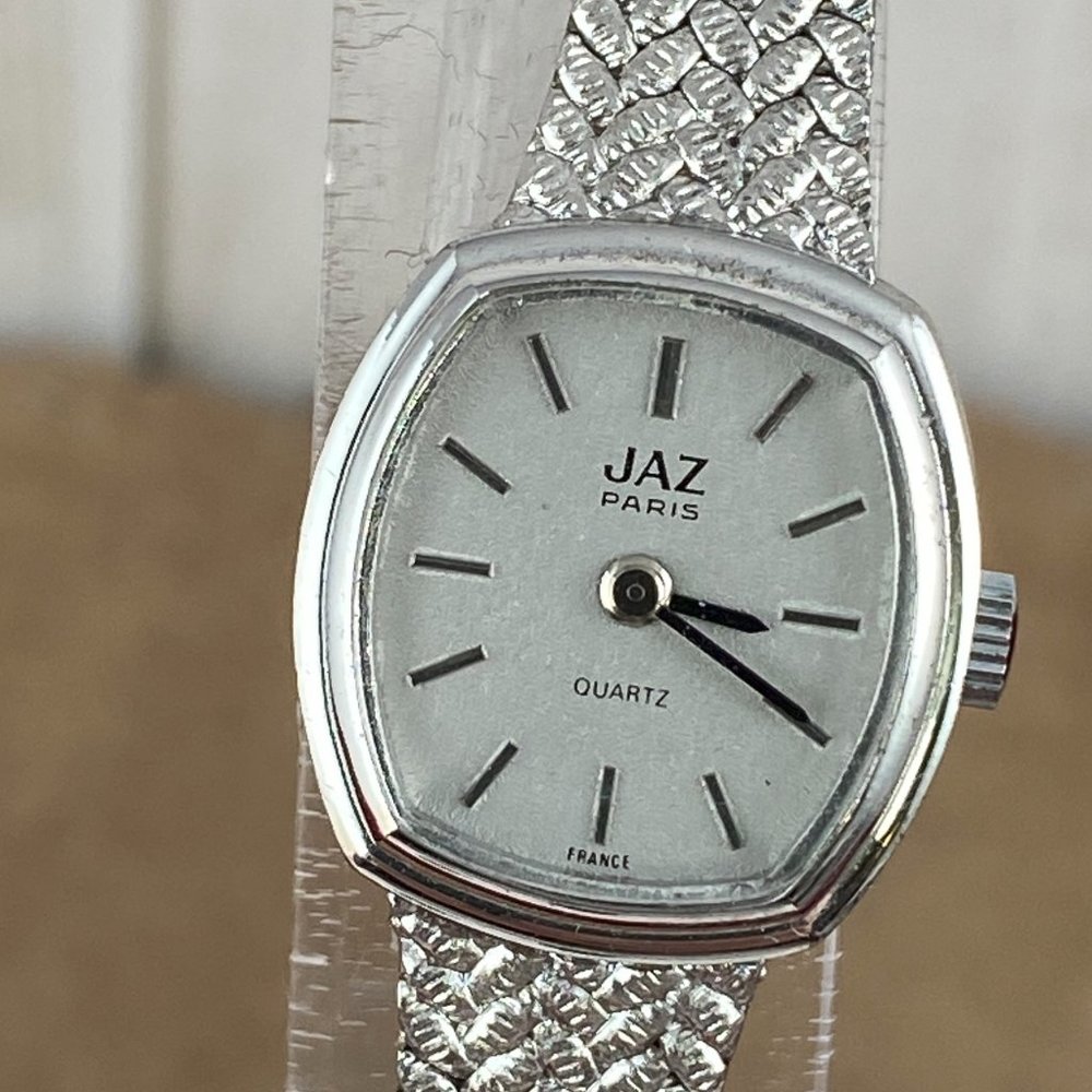 Vintage Jaz Paris French Designer Gold 18K White Gold Plated Watch